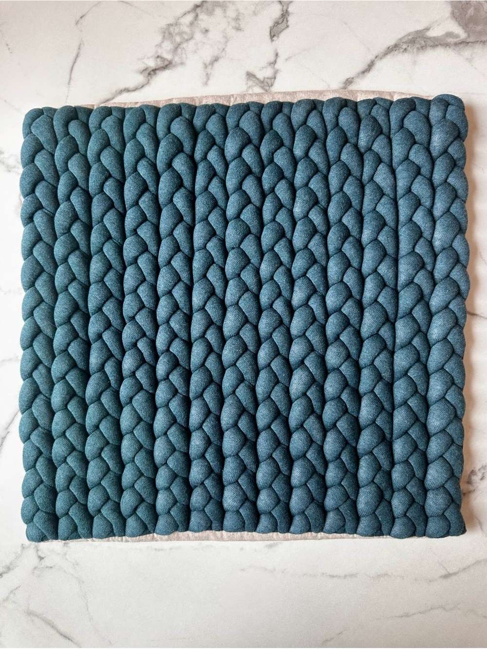 West Elm Braided Jersey Pillow Cover in Petrol 20”x20”